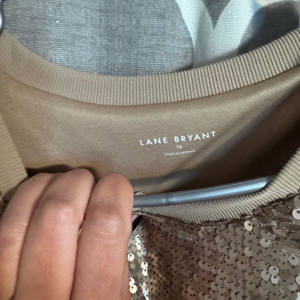 Lane Bryant Gold Sequin Sweatshirt - Picture 2 of 2